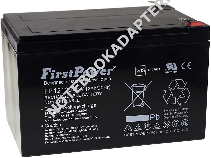 aku pro nouzové osvětlení Poplašné systémy 12Ah 12V VdS - FirstPower