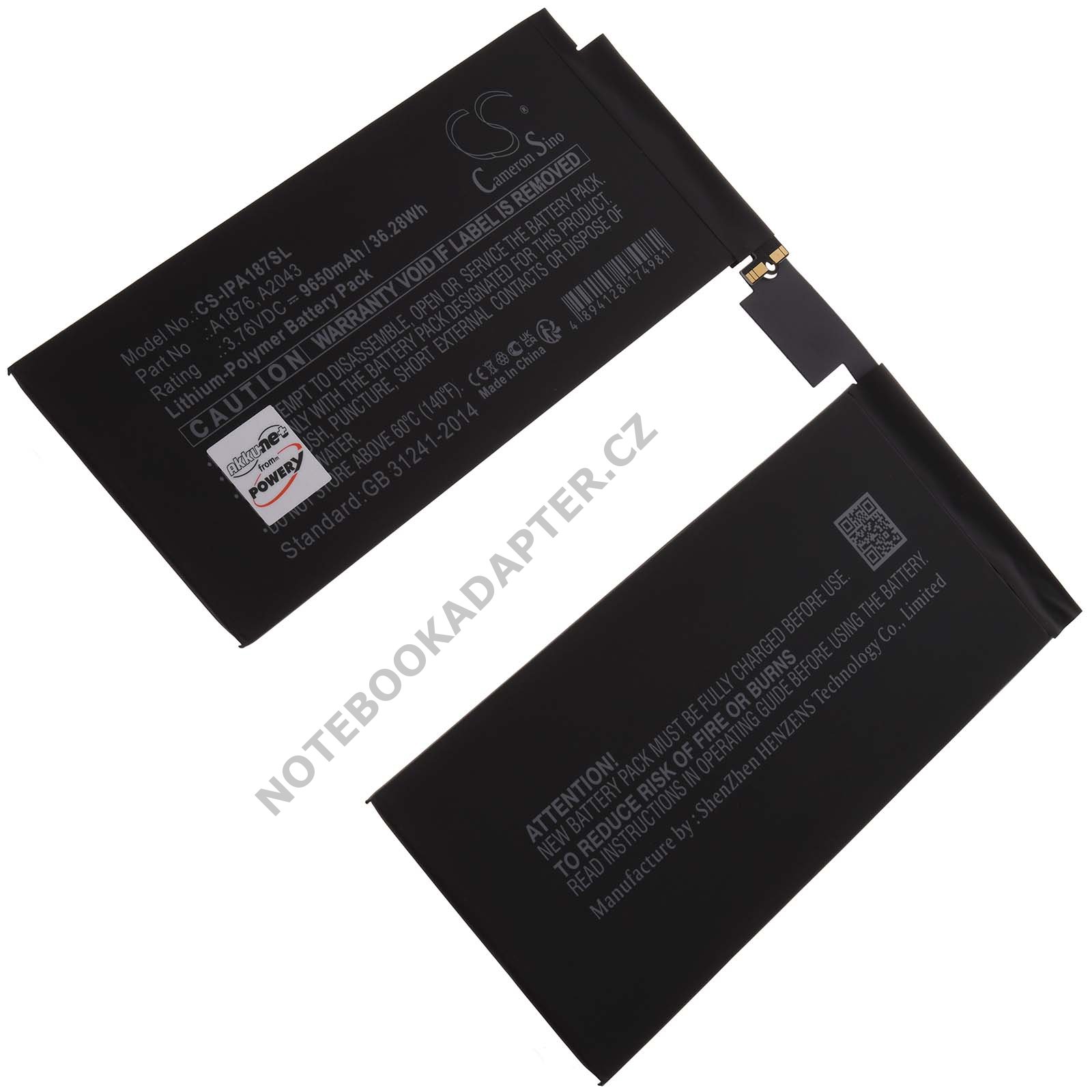 aku pro tablet Apple iPad Pro 12.9 2018 3. generace, A2014, A2232, Typ A2043