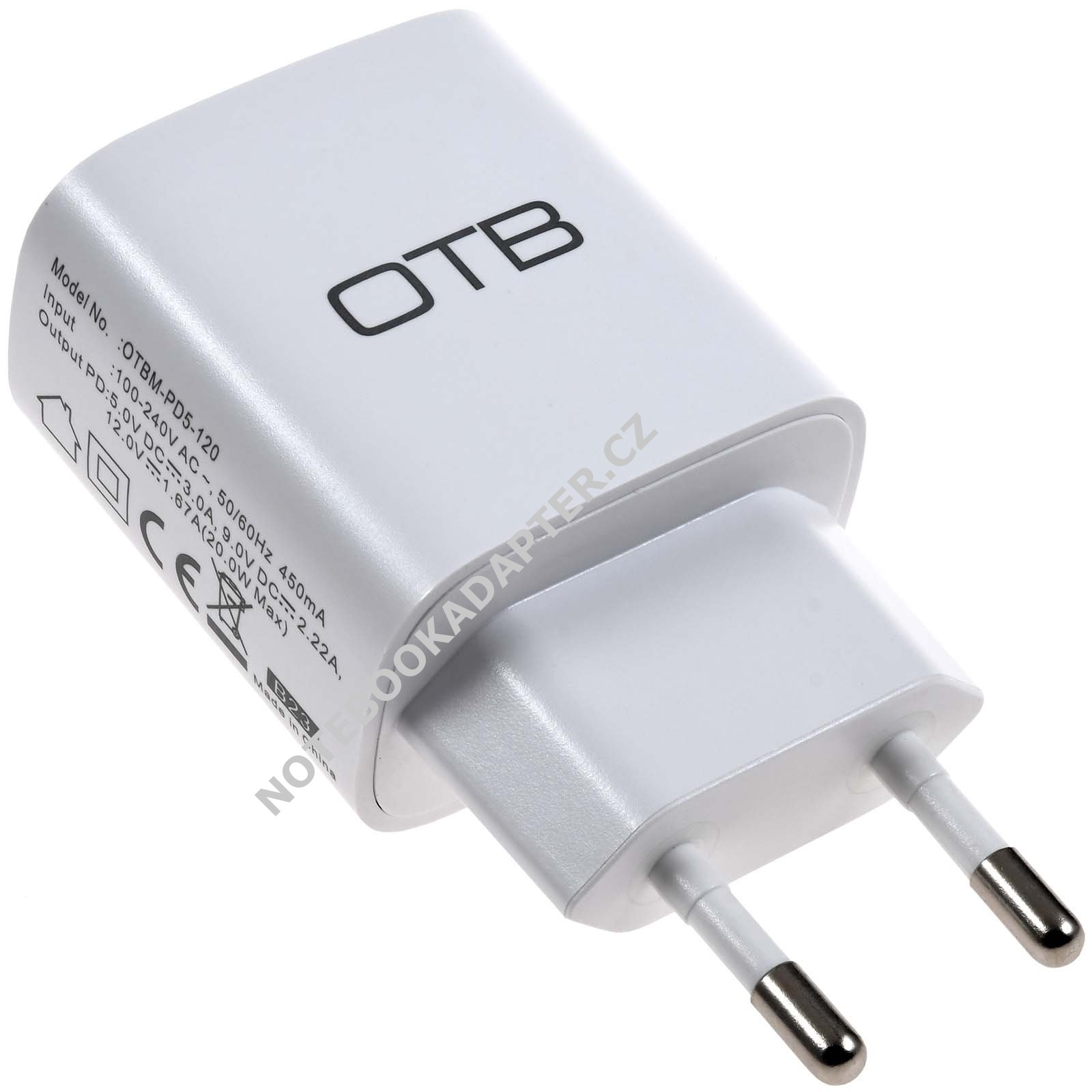 Ladeadapter s USB C Type-C 5V 3,0A bílá pro Geräte s USB C Ladeanschluss originál